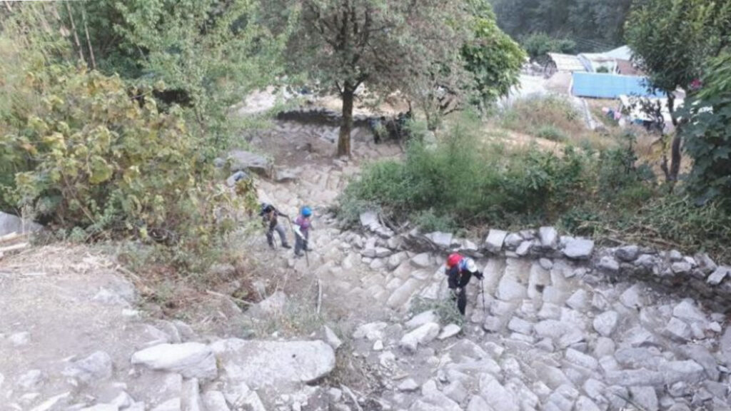 Stone staircase leading to Ulleri village