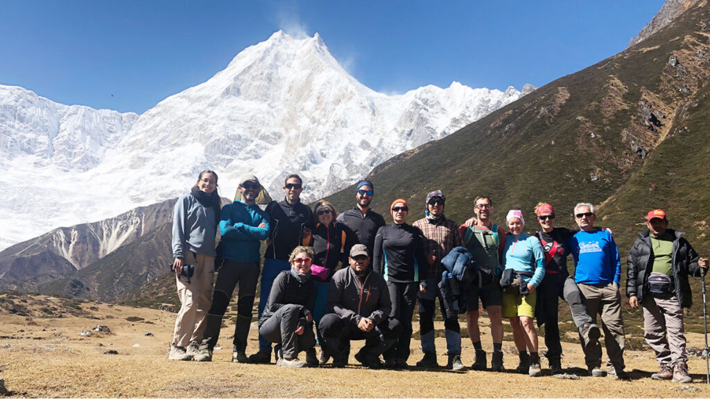 Snow-capped peaks along Manaslu Circuit trail