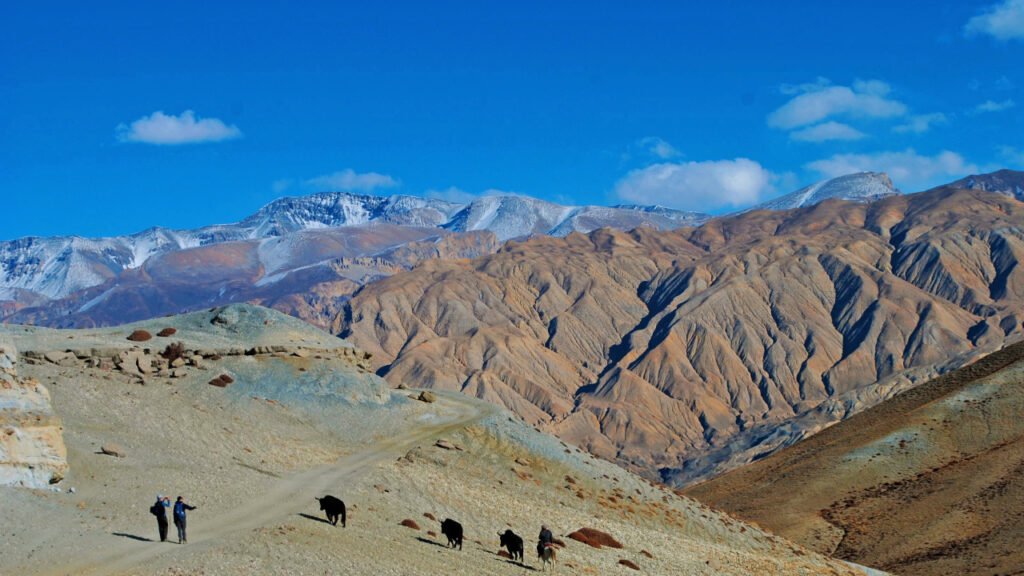 Upper Mustang desert landscape with cliffs