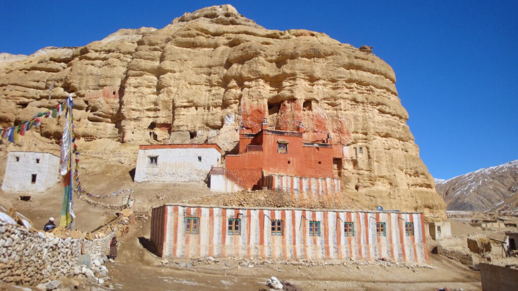 Ancient cave dwellings in Upper Mustang