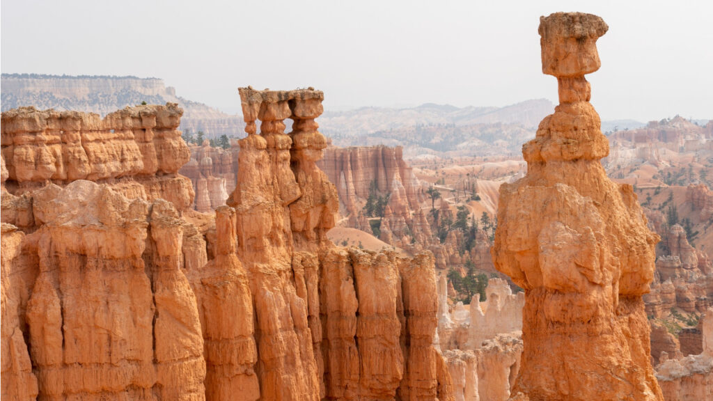 Hoodoo rock formations in Bryce Canyon National Park Utah