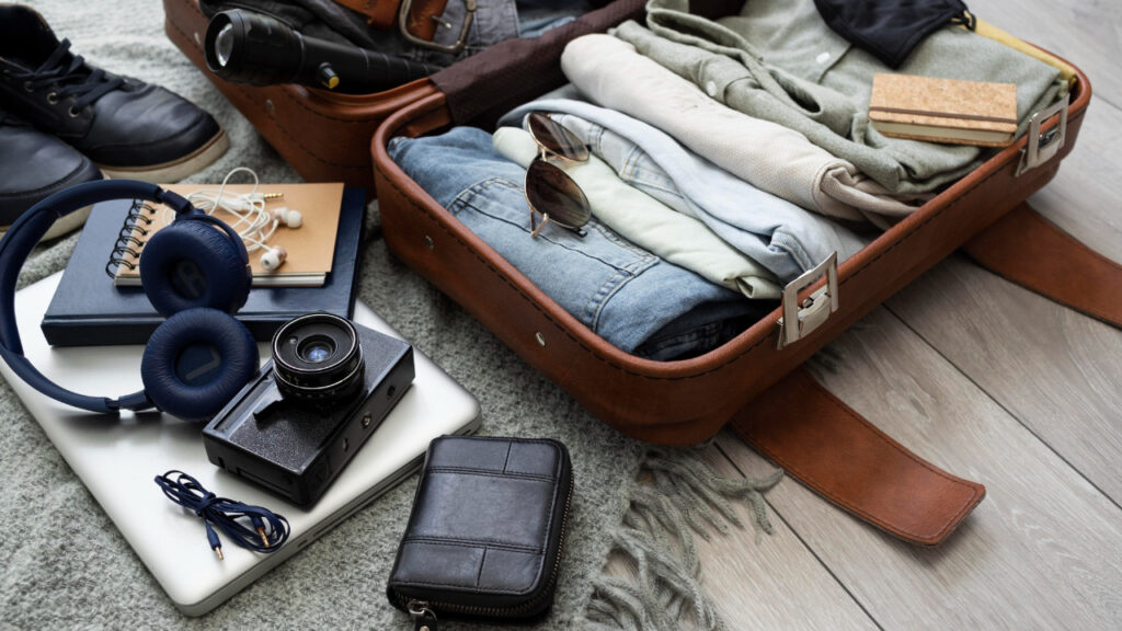 Minimal wardrobe with essential clothing items