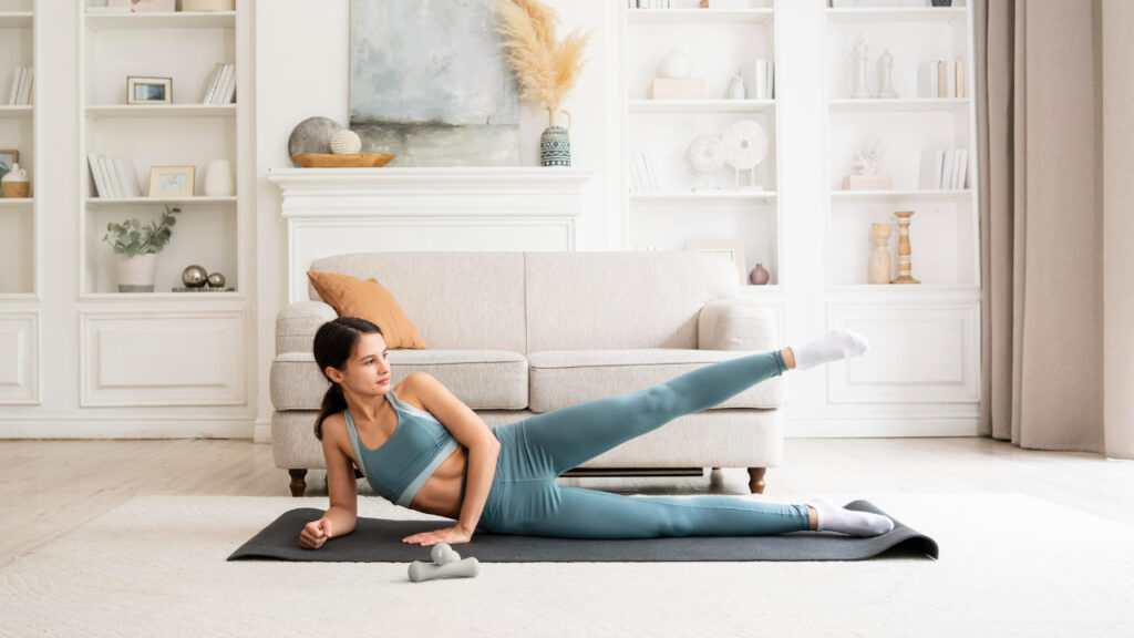 Home workout setup in small space