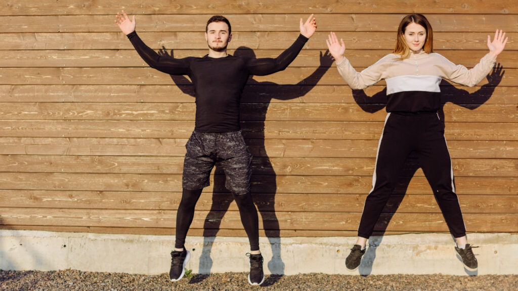 Person doing quick home workout routine