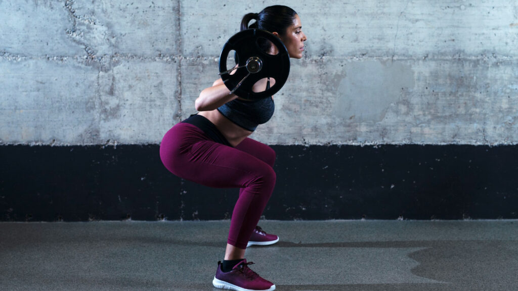 Proper squat form demonstration