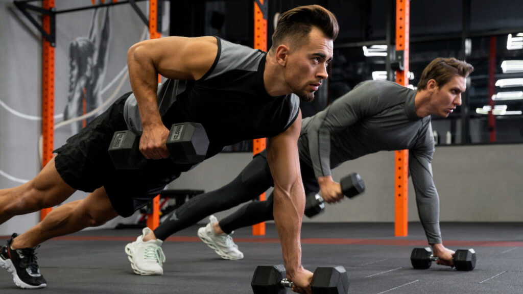 Person stretching after training session
