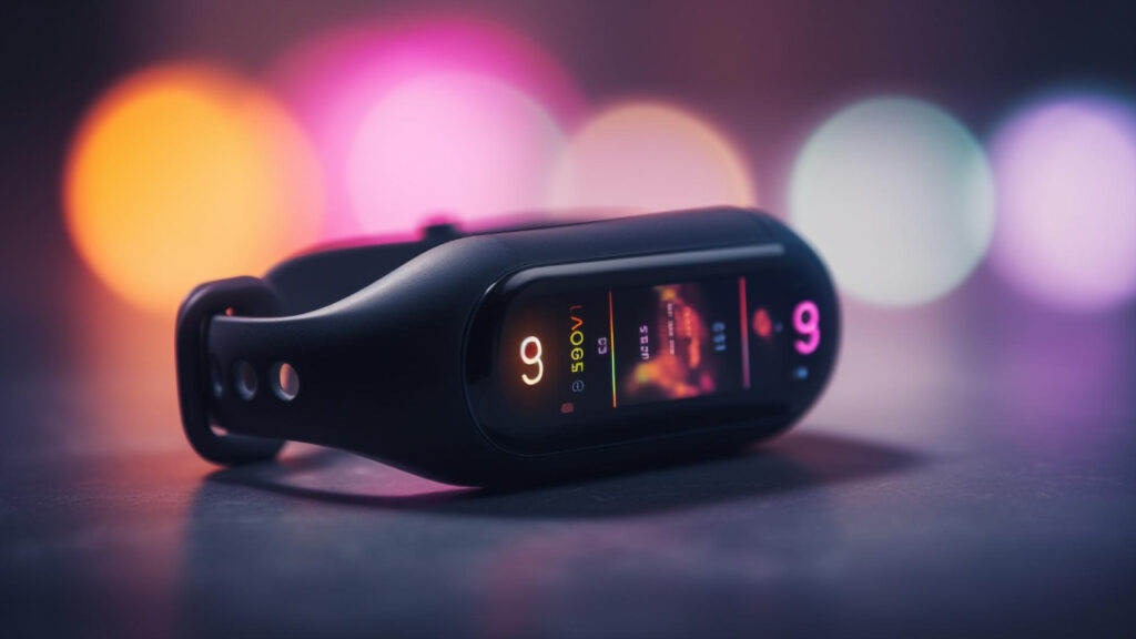 Modern smartwatch displaying health metrics